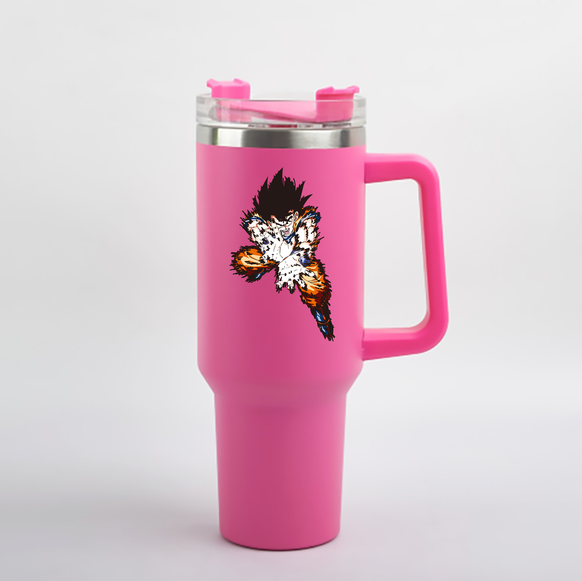 （画像用） ドラゴンボール 孫悟空（そん ごくう）Son Goku カカロット DRAGON BALL Kakarotto 1200mL車用タンブラー - クリスタルステッカー（プラスチックストロー付き）